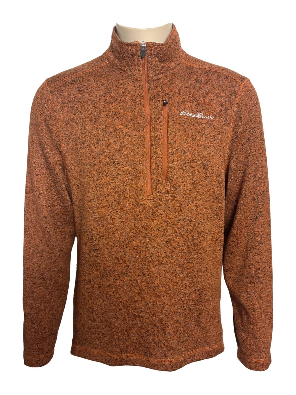 Eddie Bauer Radiator Fleece 1/4 Zip Mens M Burnt Orange Heather Sweater Pullove